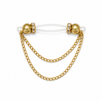 Gold Double Layer Chain Non‑Piercing Nipple Rings