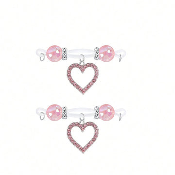 Pink heart Non Piercing Nipple Rings