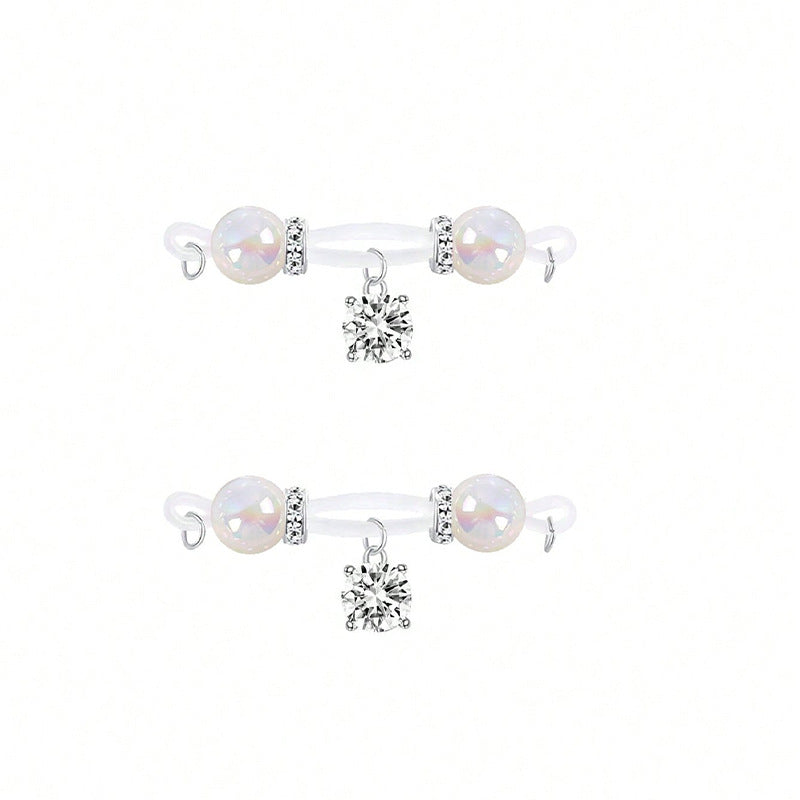 Clear Crystal Non Piercing Nipple Rings