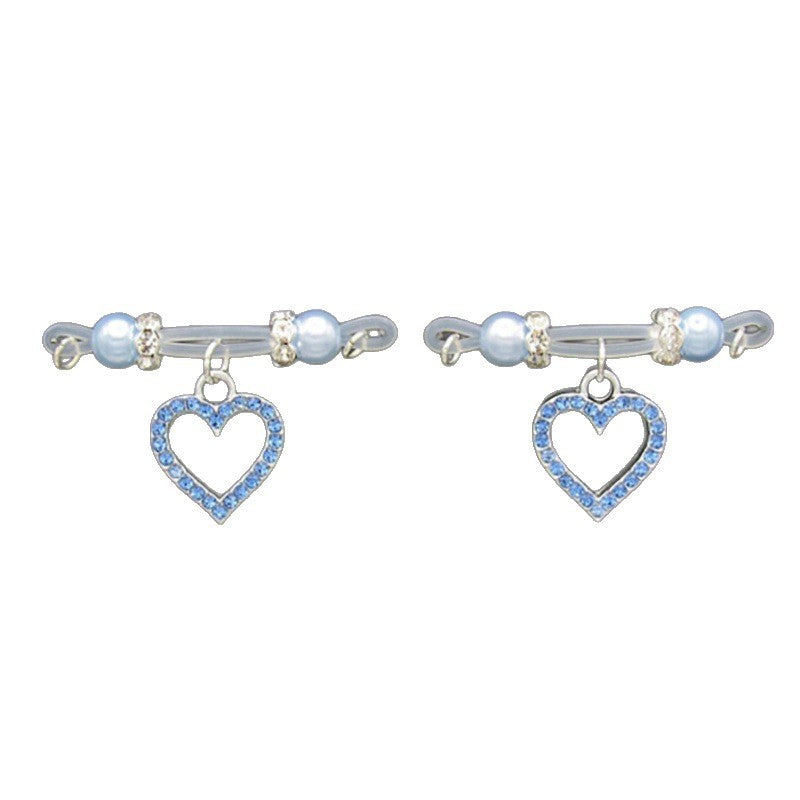 Heart BlueNon Piercing Nipple Rings