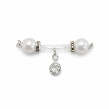White Round Non Piercing Nipple Rings