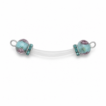 Blue Glass Bead Non Piercing Nipple Rings