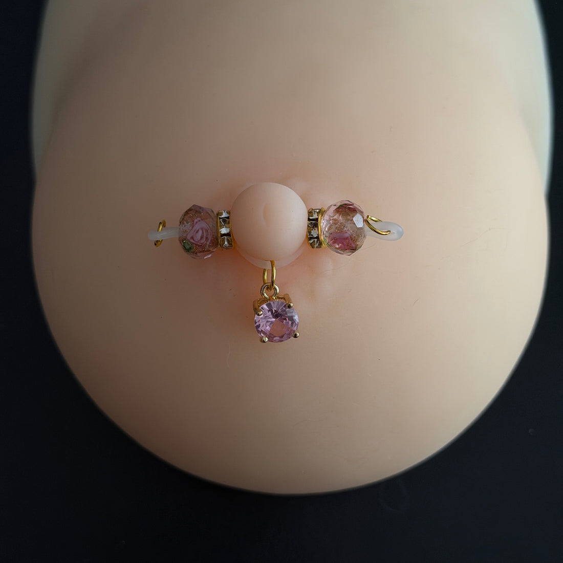 Sparkly Pink Non Piercing Nipple Rings