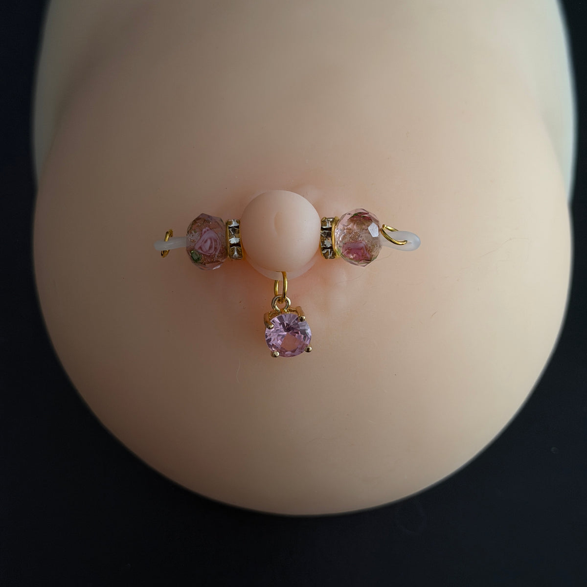 Sparkly Pink Non Piercing Nipple Rings