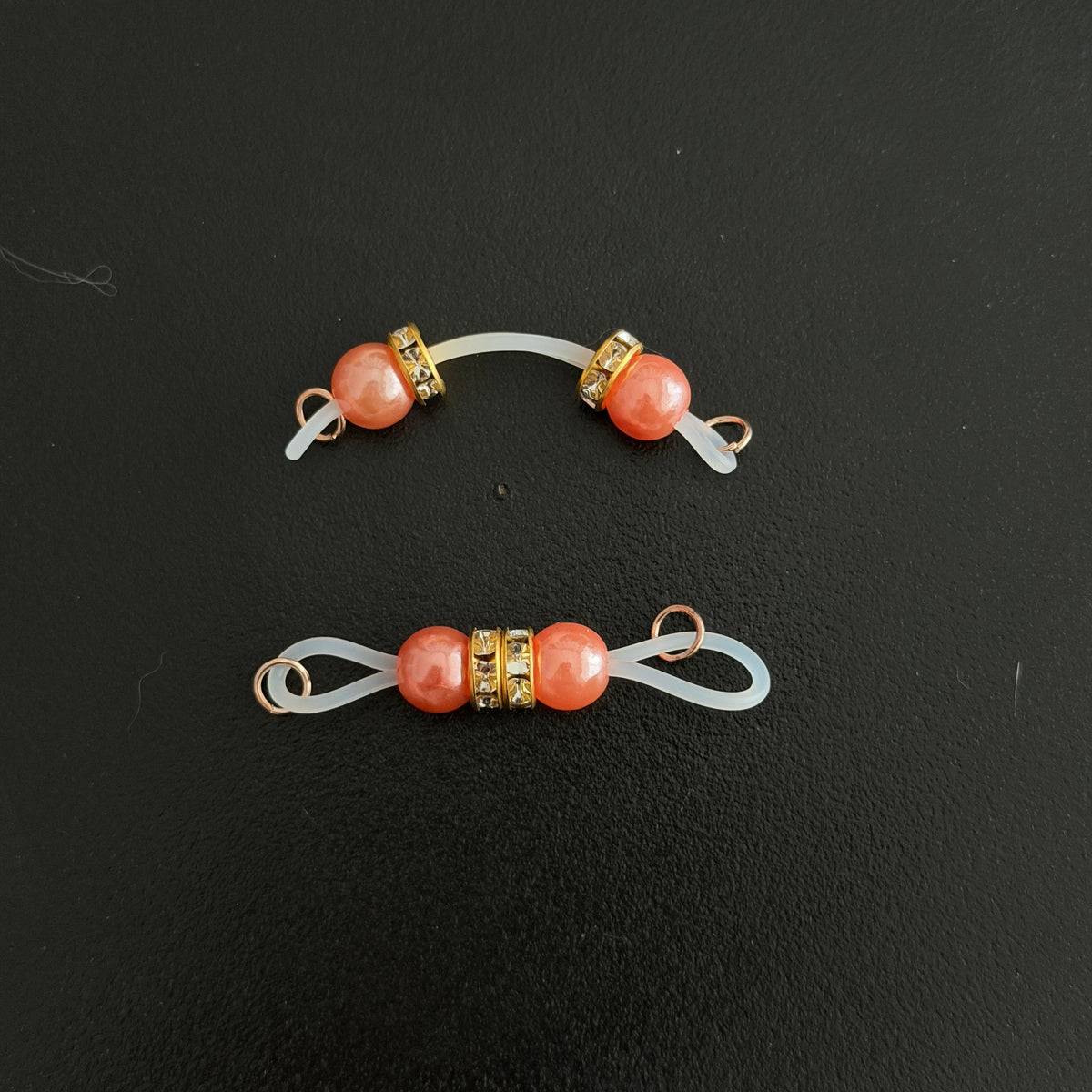 Coral Pearl Non Piercing Nipple Rings