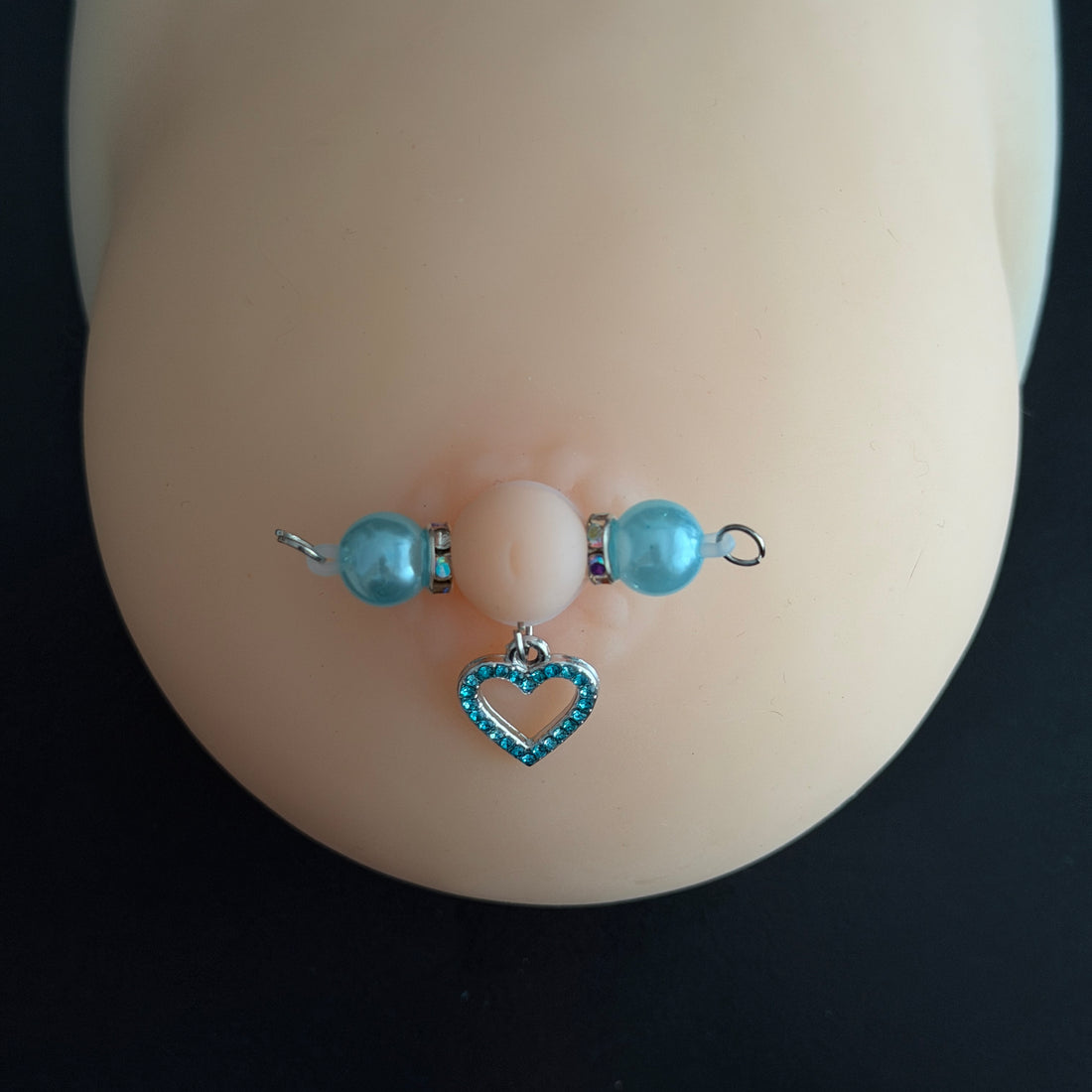 Heart BlueNon Piercing Nipple Rings