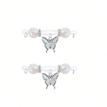 White butterfly Non Piercing Nipple Rings