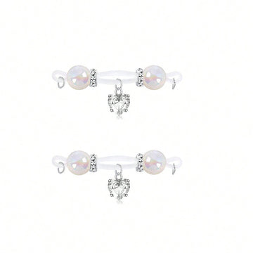 White heart Non Piercing Nipple Rings