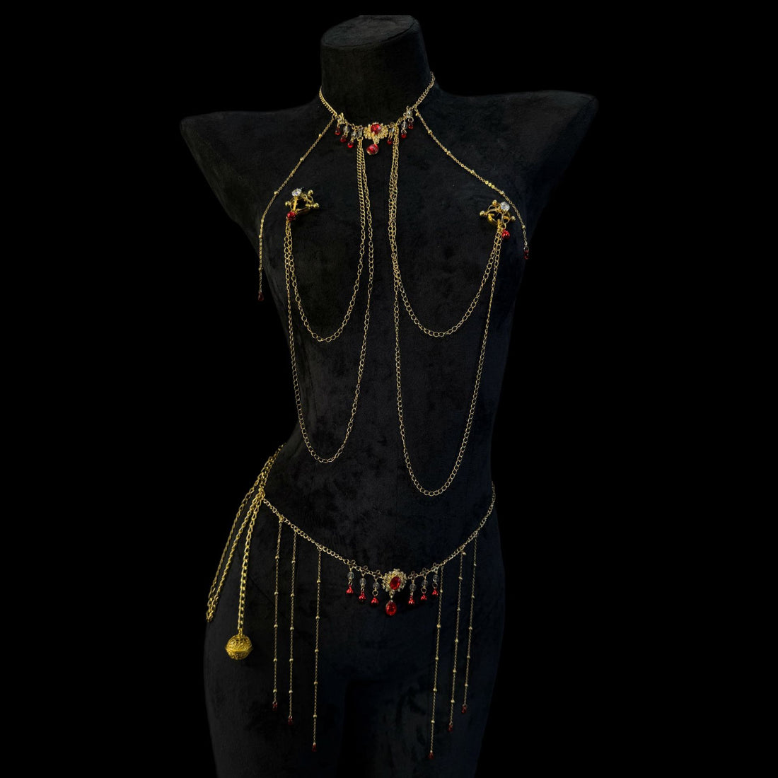 Crimson Gilt body chain