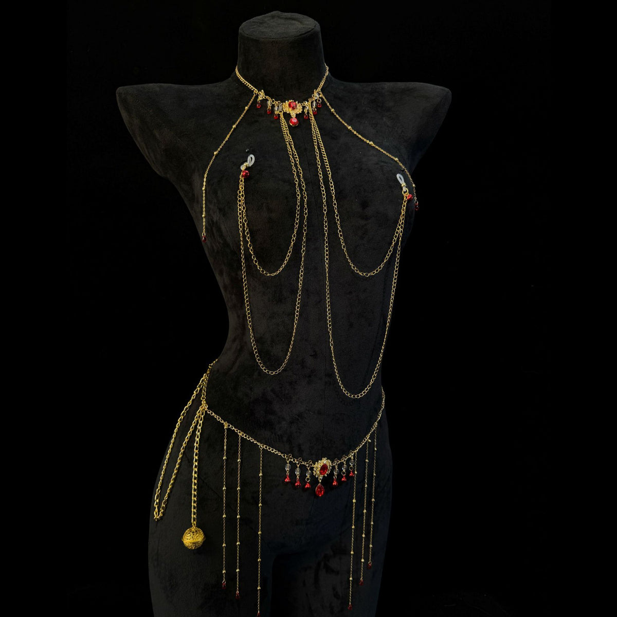 Crimson Gilt body chain