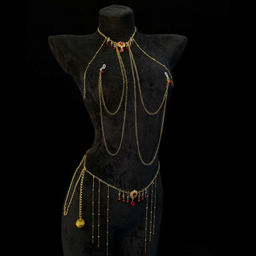 Crimson Gilt body chain