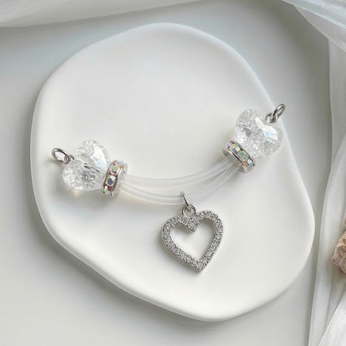 Silver Heart Non Piercing Nipple Rings