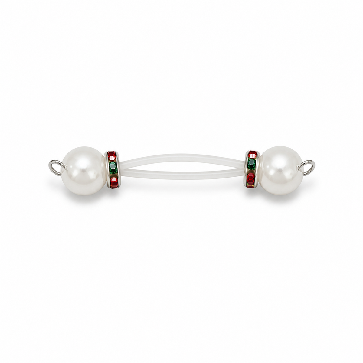 White Ocean Glass Bead Non Piercing Nipple Rings