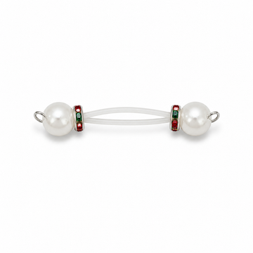 White Ocean Glass Bead Non Piercing Nipple Rings