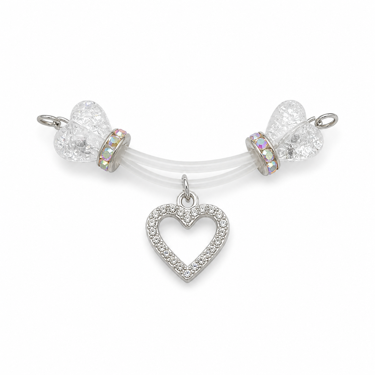 Silver Heart Non Piercing Nipple Rings