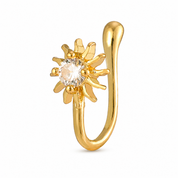 Gold Crystal Sunburst Nose Ring