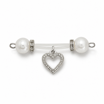 White Heart Round Non Piercing Nipple Rings