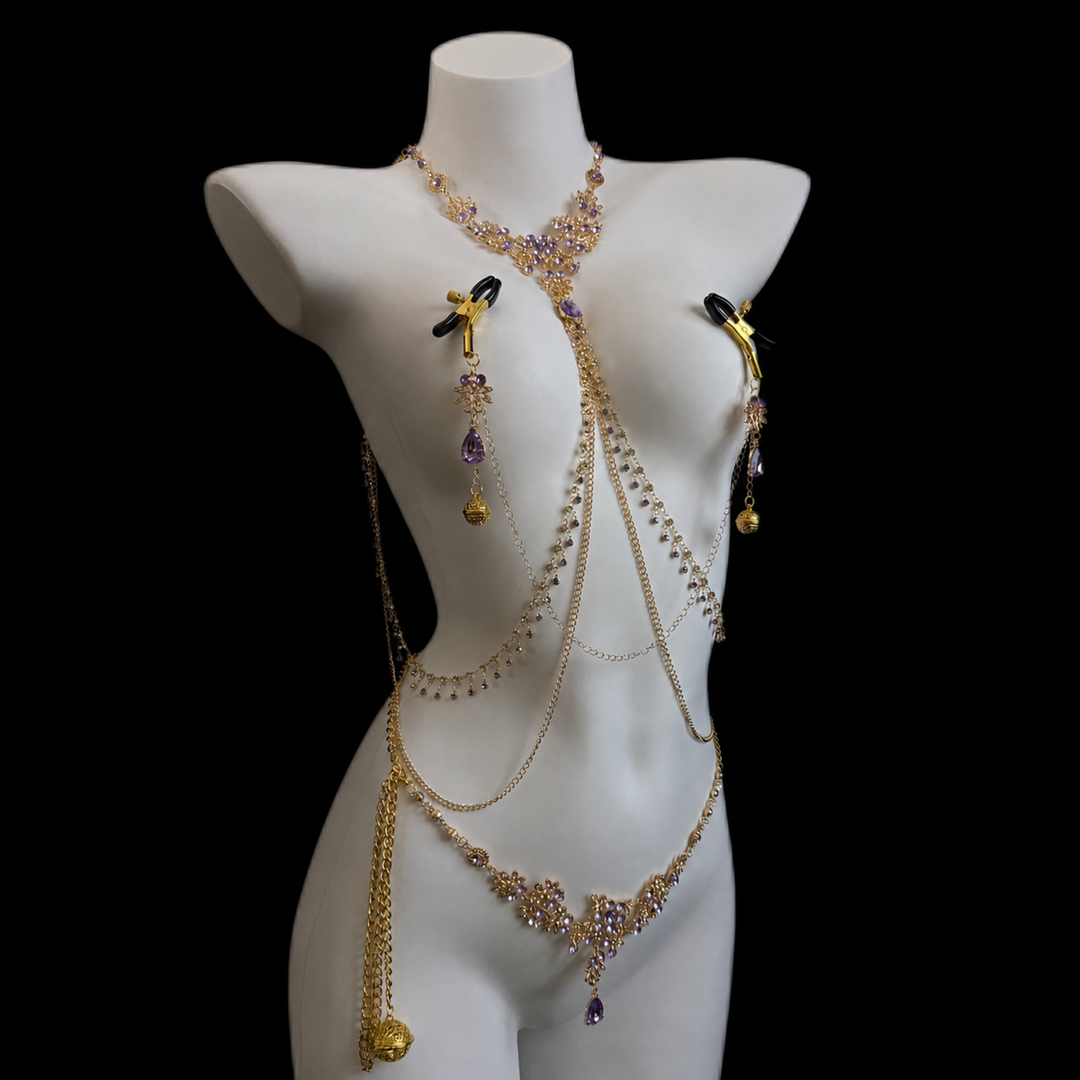 Amethyst Vine Body Chain