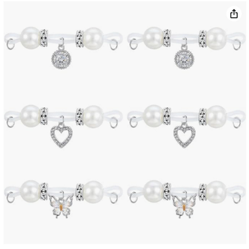 White Round Non Piercing Nipple Rings