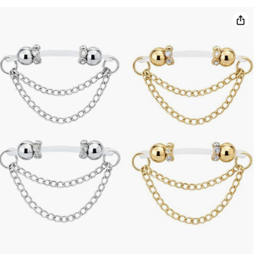 Gold Double Layer Chain Non‑Piercing Nipple Rings