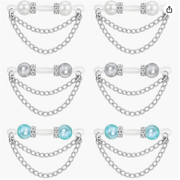 Blue Chain Non Piercing Nipple Rings