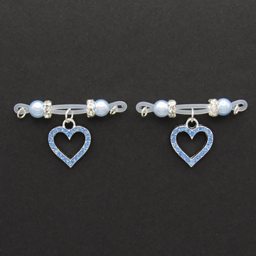 Blue Heart Non Piercing Nipple Rings